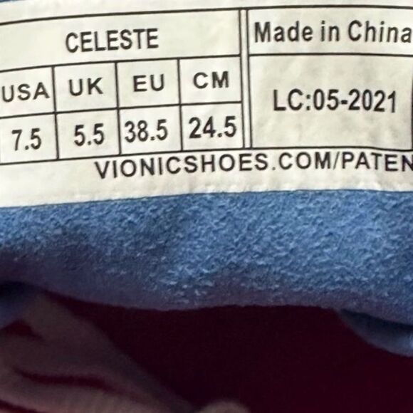 Vionic Celeste Azure Light Blue and Pink Sneakers Shoes Women’s Size 7.5 - Picture 9 of 9